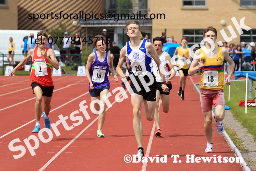 Mens Under-17s 800 metres, 2022 Northern Inter Counties U17s and U15s Track and Field, York, Thursday, June 2nd. Photo: David T. Hewitson/Sports for All Pics
